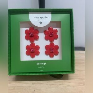 Kate Spade New York X Target Red Drop Flower Earrings NWT NIB